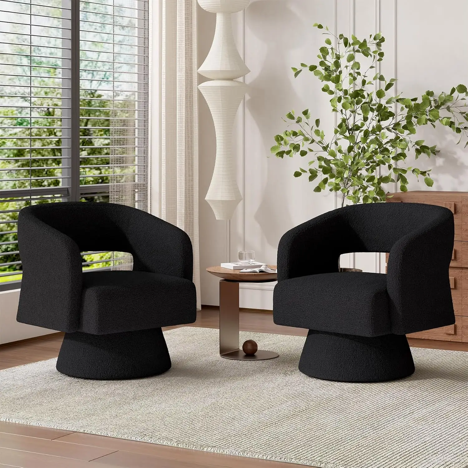 Swivel Barrel Accent Chair,Oversized Teddy Upholstered Round Swivel Chair,Modern Luxury 360 Degree Living Room, Customized