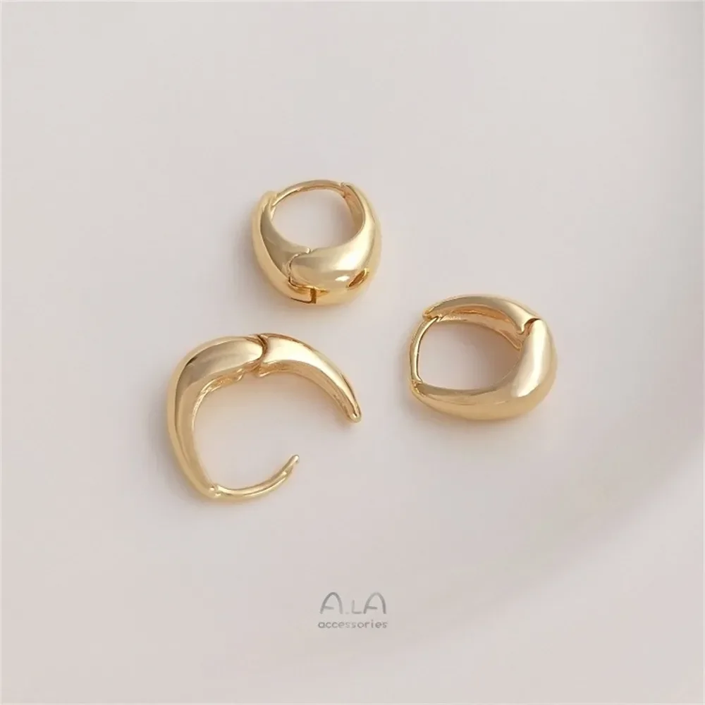 

14K Gold Droplet Ear Buckle Fashionable, Light Luxury, Simple and Elegant Women's Earrings, High End Ear Accessories E138