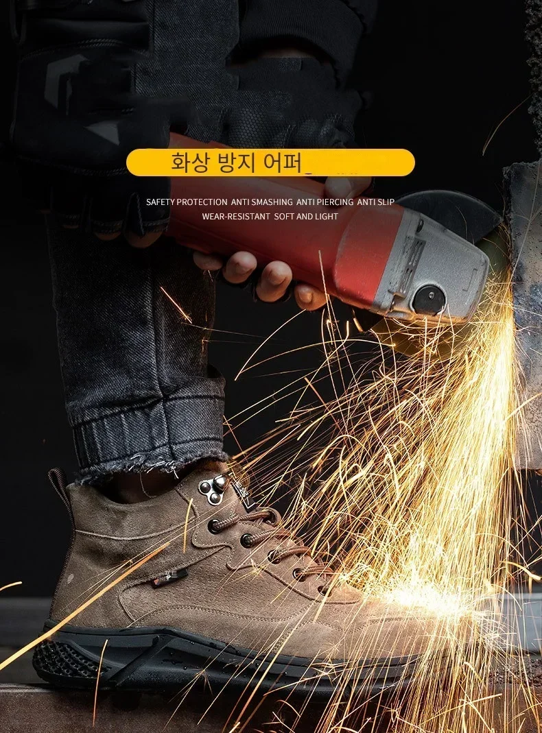 New 2023 Fashion Winter Warm Men\'s Safety Shoes Indestructible Steel Toe Welding Working Boots For Men Anti-smash Sneakers