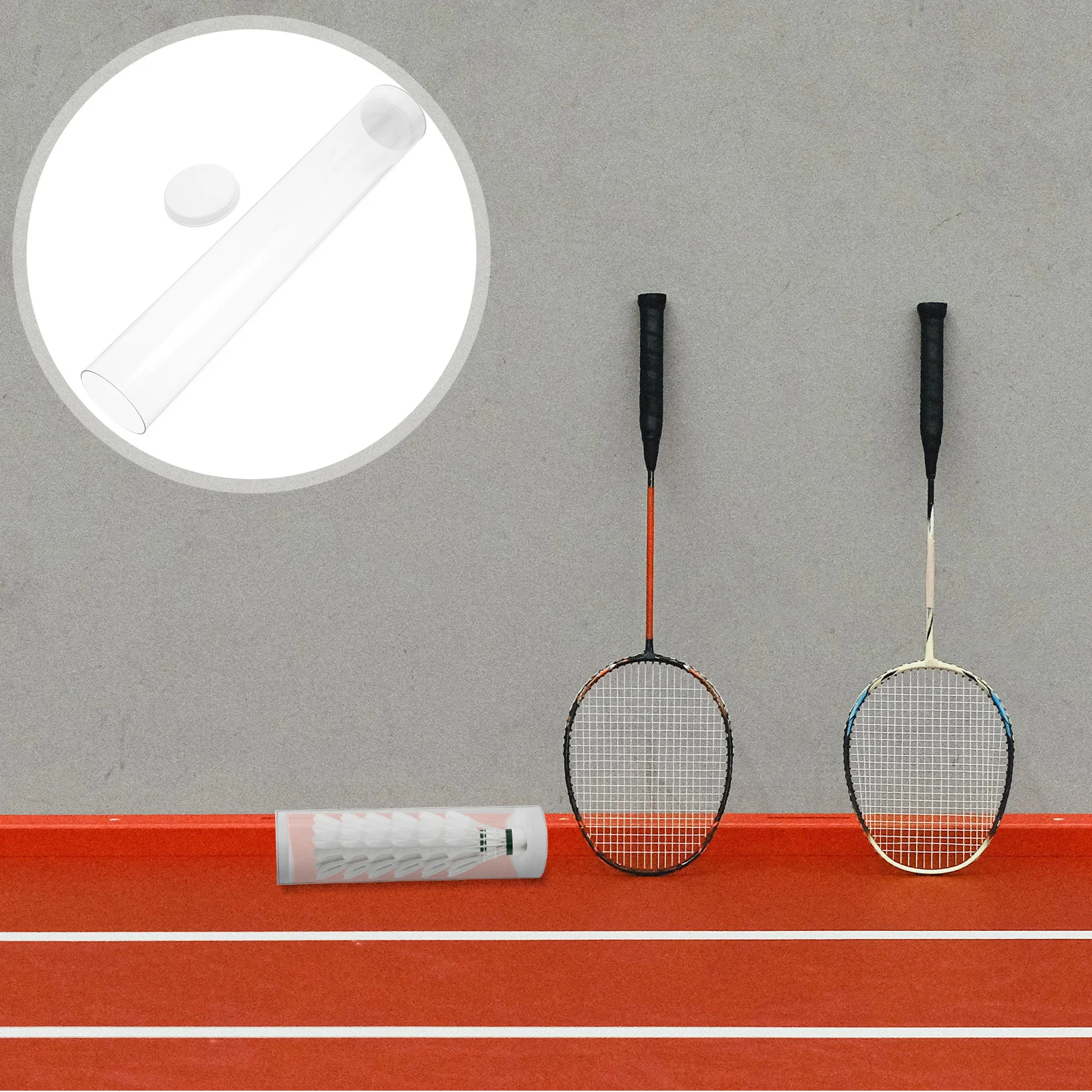 

Clear 12-Ball Capacity Badminton Shuttlecocks Tube Portable Lightweight Organizer Secure Fit for Shuttlecocks Protection during