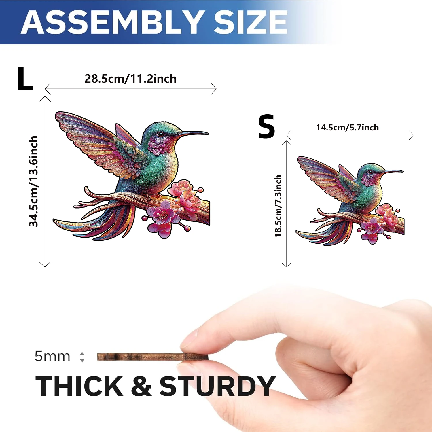 Bird Wooden Puzzle, Unique Shaped Pieces Wooden Jigsaw Puzzles For Adults, Ghristmas Gift Family Game Home Decor