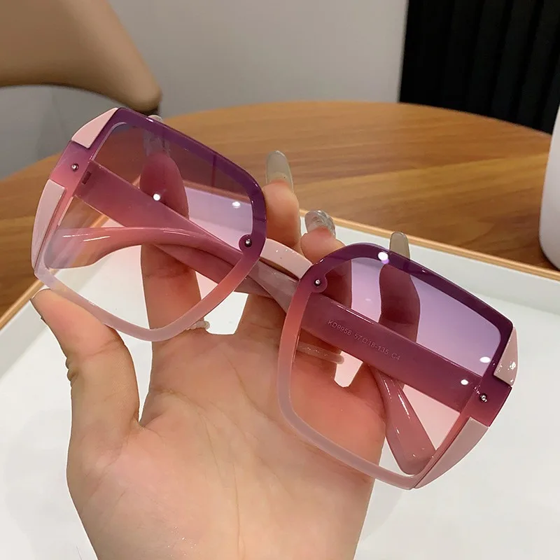 

Fashion Designer Square Sunglasses Woman Retro Vintage Gradient Sun Glasses Female Clear Lens Black White