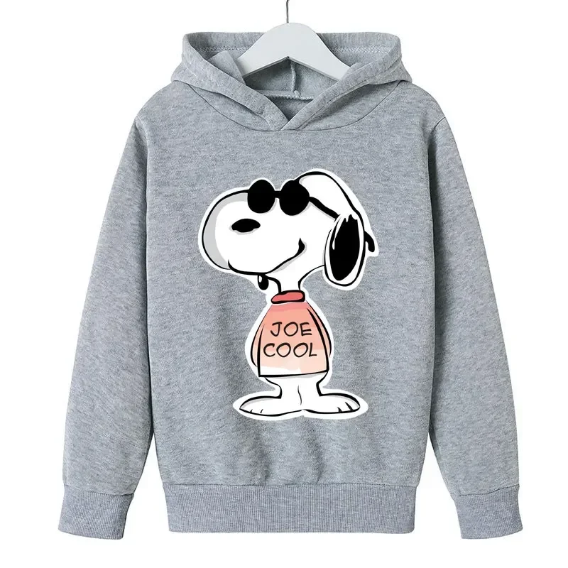 Infantil Snoopy Cartoon Anime Pulôver Tops, moletom com capuz, roupas da moda, menino, menina, crianças, primavera, outono, novo, 2024