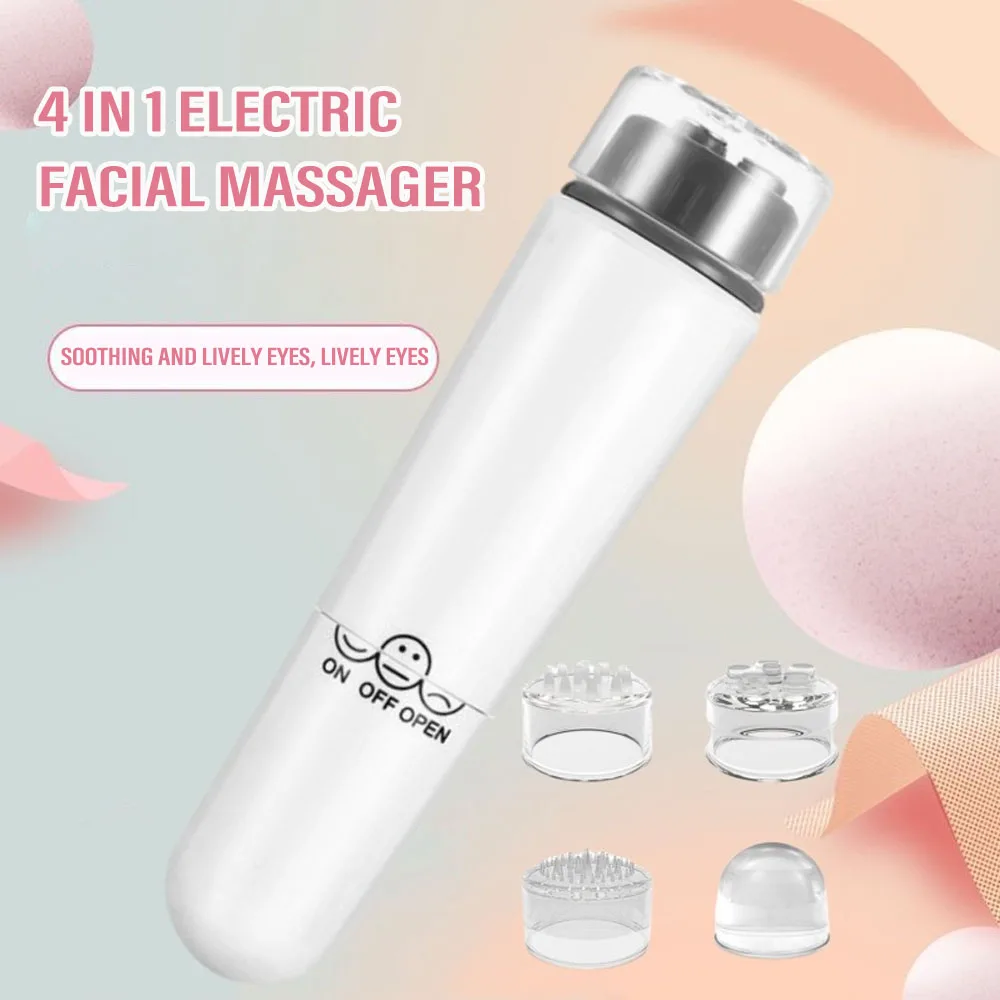 Electric mini massage pen portable 4-head massager electric eye facial care massage instrument lifting face eye vibrator