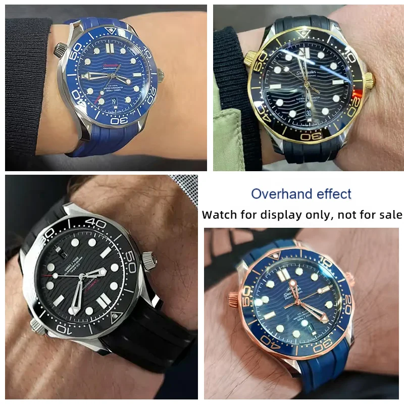 Correa de silicona para Omega Planet Ocean 600, 20mm, 22mm, AT150/007, nueva Seamaster 300, correa de goma, pulsera Ace, hombres y mujeres, azul