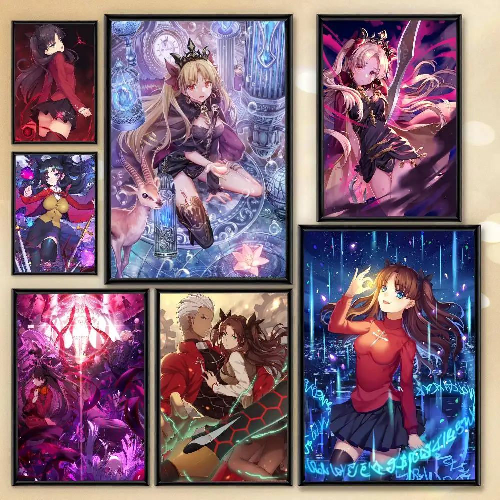 Anime Fate Stay Night Toosaka Rin Poster Art With Prints Home Bedroom Living Room Decoration Gift