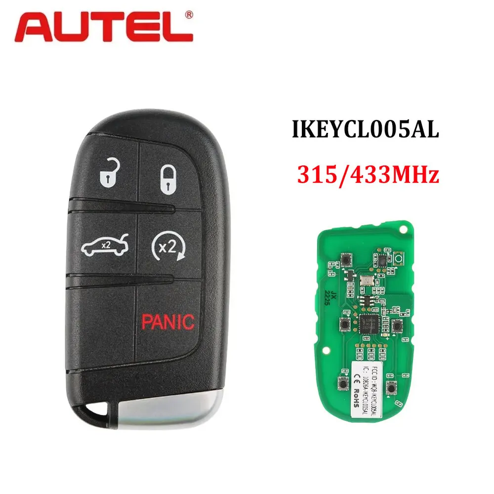 

AUTEL 4 Buttons Universal Smart Key CL005AL 315/433 Mhz for Chrysler/Dodge/Jeep Car Remote Key for KM100/IM508/IM608 Programmer