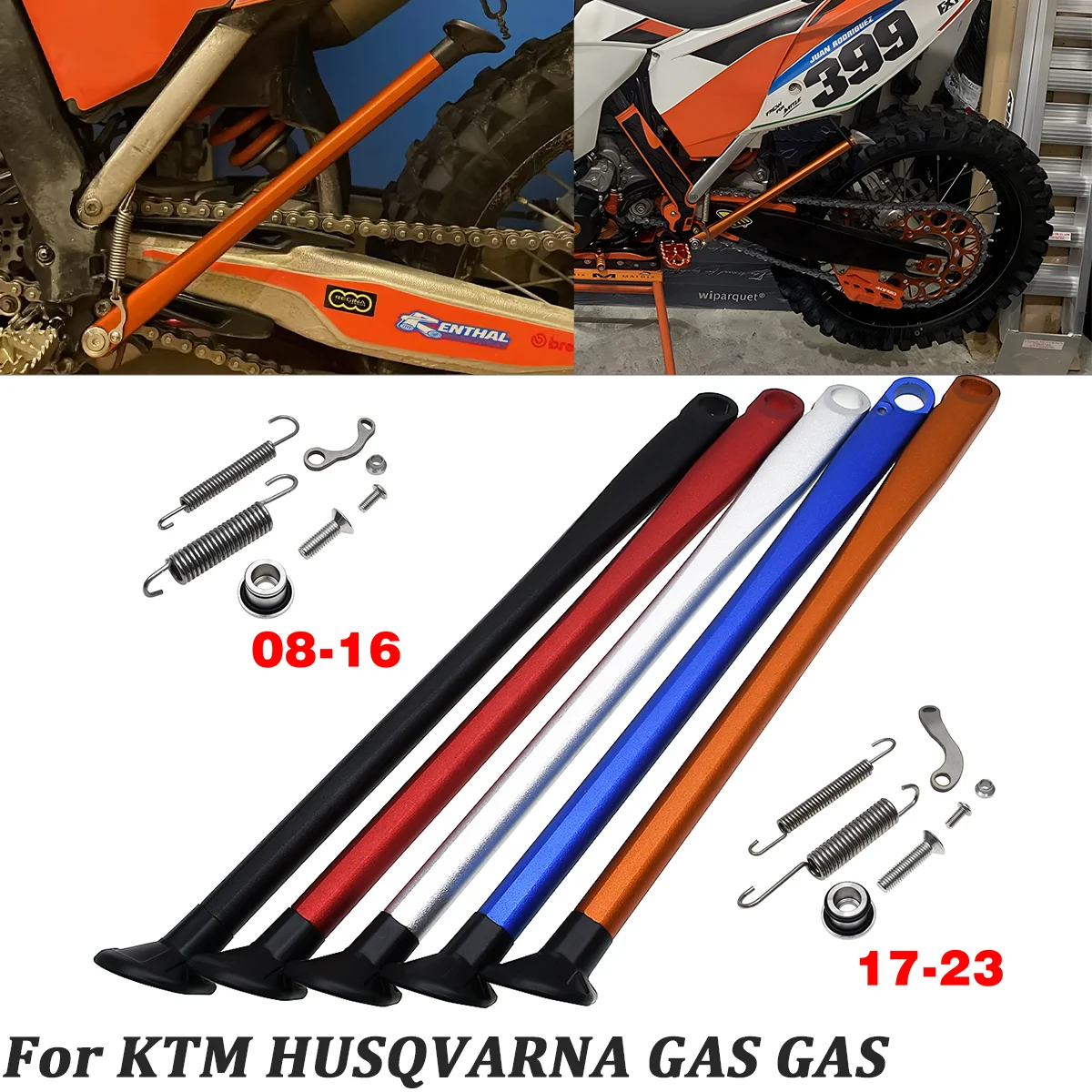 

Для KTM XC XC-W XCF XCF-W EXC EXC-F Six Days TPI 125 150 250 300 350 450 500 Боковая подставка для парковки мотоцикла с пружинным комплектом MOTO
