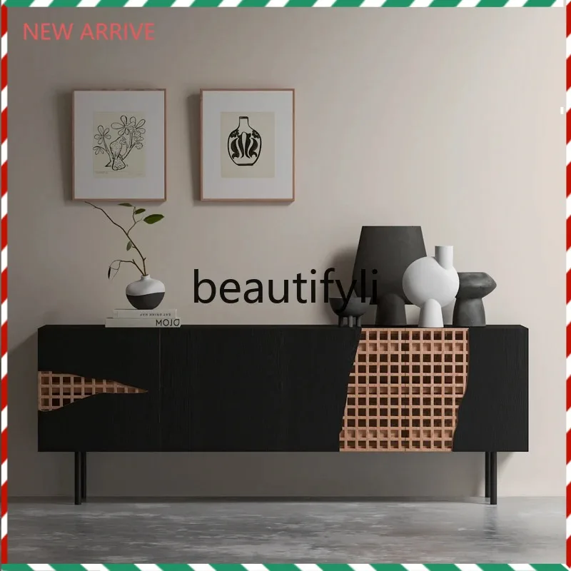 

D2520 Black sofa back cabinet medieval storage cabinet