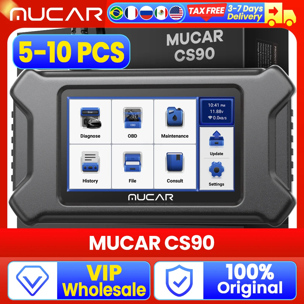 

VIP Wholesale 5-10 PCS MUCAR CS90 28 Reset Lifetime Free Car Diagnostic Tools Code Reader OBD2 Scanner Auto Diagnosis Scan Tool