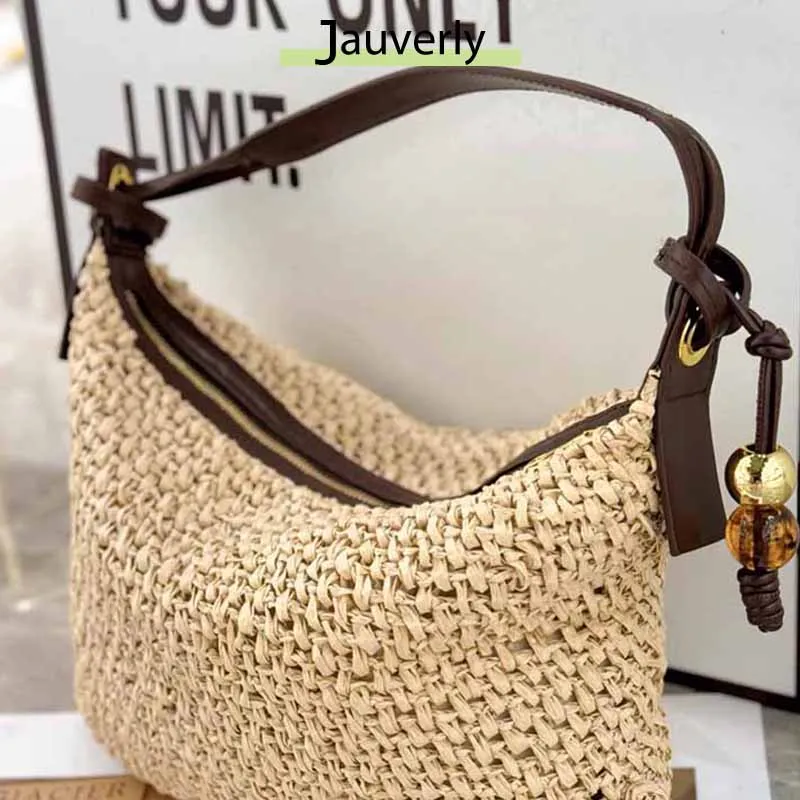 

Handmade Braid Straw Bag Large Capacity Summer Beach Shoulder Bag Women Girls Fashion Handbag Rattan Woven Tote Bag for Ladies