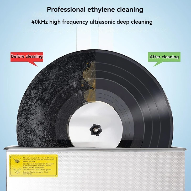 

6.5L Commercial Vinyl Record Cleaning Machine Stainless Steel Hardware Small Disc Cleaning Machine Ultrasonic Record Cleaning Ma