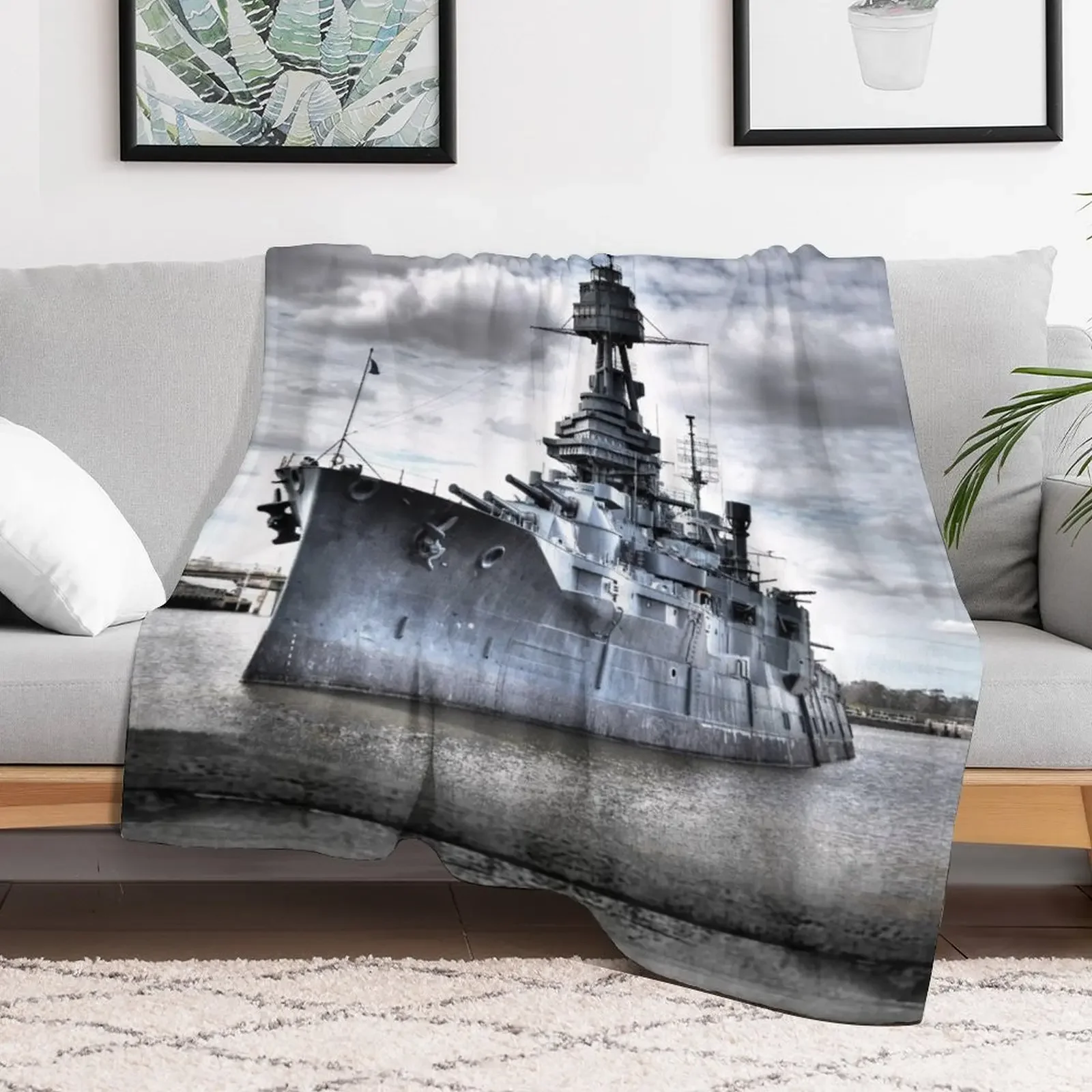 Battleship Texas Throw Blanket for sofa Flannel decorative Multi-Purpose Blankets