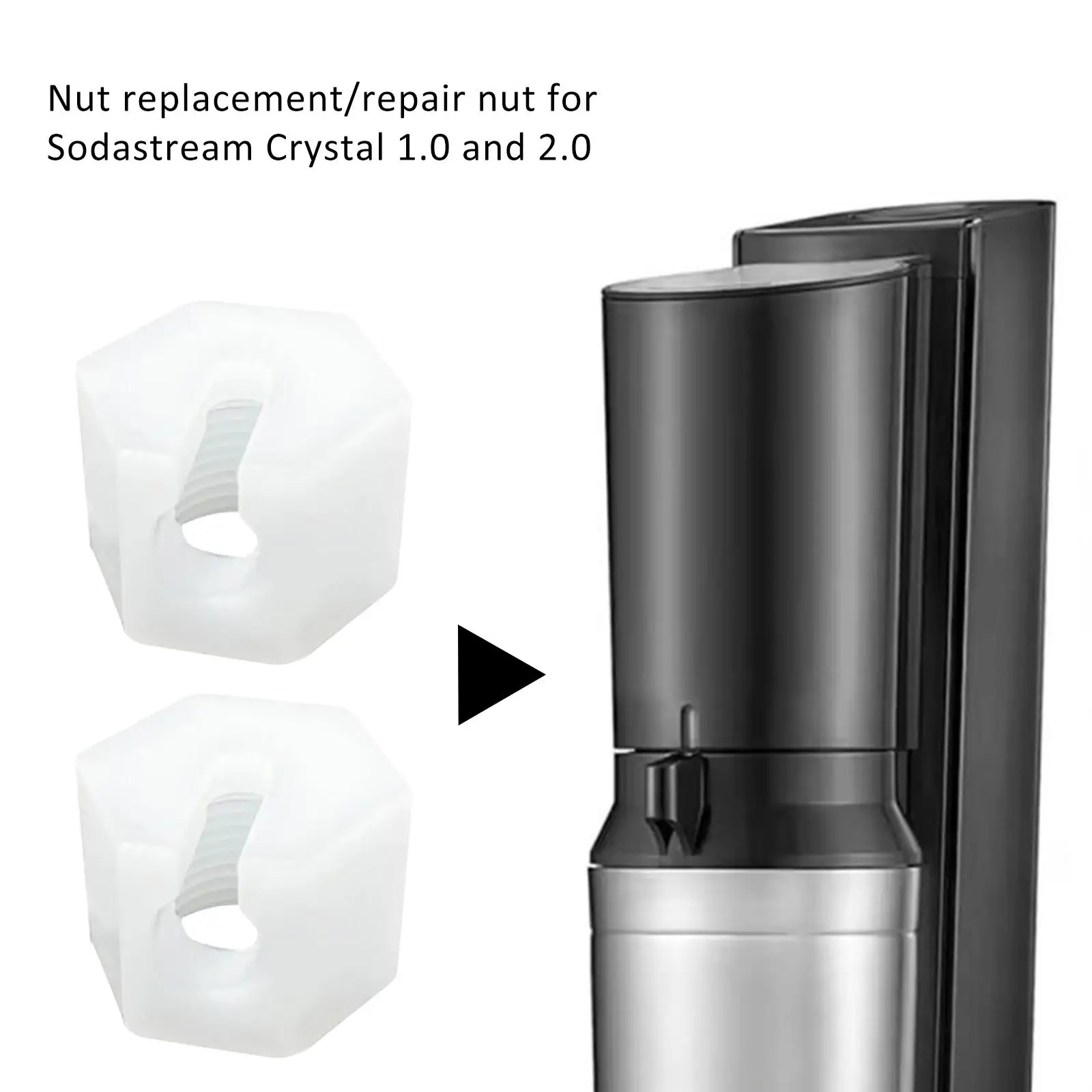 2Pcs Replacement Nuts Multifuntional for Crystal 2.0 Accessories for Soda Machine for Leaks Soda Machine Sparkling Water Maker
