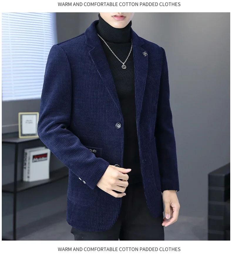

Blazer Boutique Men's Fashion Business Casual Solid Color Korean Version of The Trend Simple Casual Elite Party Gentleman Suit