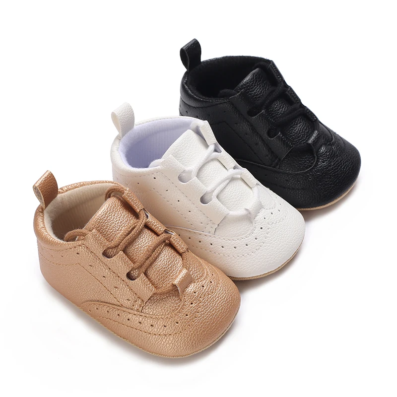 0-18M Neugeborene Baby Jungen Mokassinschuhe Mode Casual Sport Weiß Taufschuhe Weiche Sohle Erste-Schritt-Schuhe – Detail 3