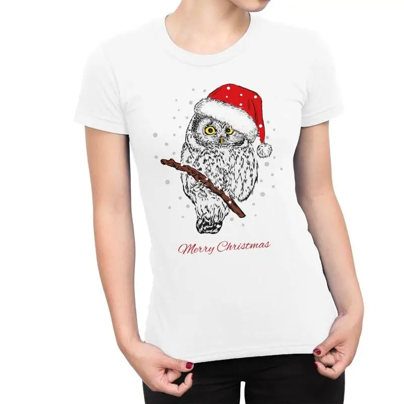 

1T T Shirt Womens Owl Merry Christmas Animal
