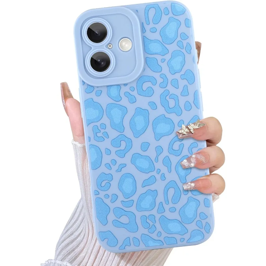 

Compatible with iPhone 16 Case Cute Pattern Leopard Print Cheetah Camera Protection Cover Cheetah Pattern Phone Case