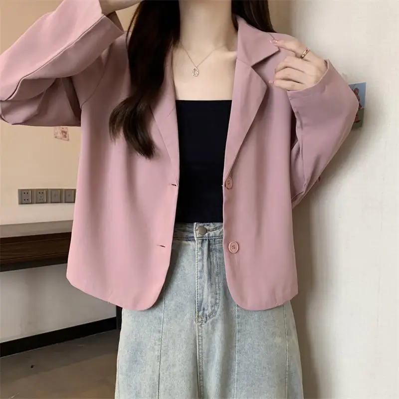 Blazers Women Minimalist Mature 6-colors Temper Streetwear Female Popular Korean Style Fashion Spring Loose Outwear All-match