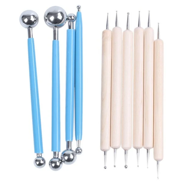 Fashion 10 Piece Dotting Tools Ball Styluses for Mandala Rock Painting, Pottery Clay Craft, Embossing Art