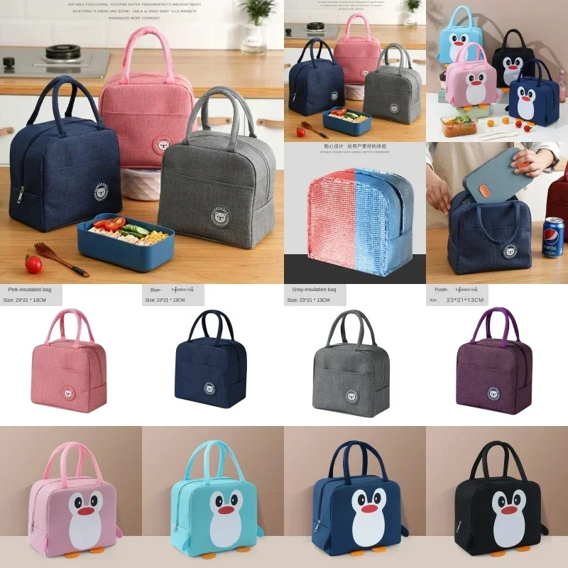 Children's Food Storage Bag Large Capacity Refrigerated Bag Waterproof Oxford Portable Zipper Insulated Lunch Bag