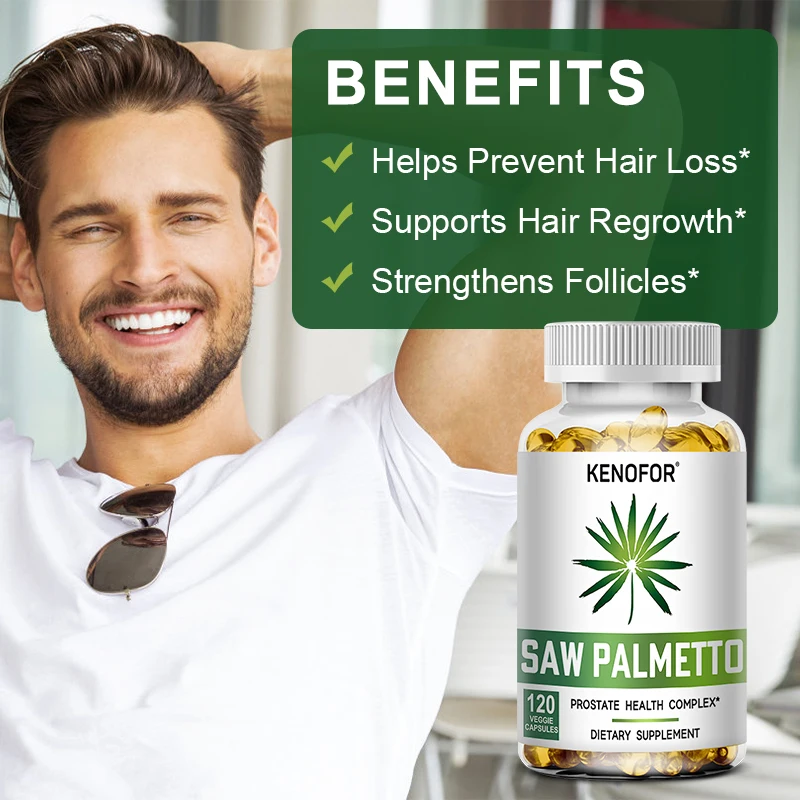 Prostate Health Capsules - Natural Saw Palmetto Extract DHT Blocker, Helps Relieve Pain and Helps Maintain Normal Energy Levels