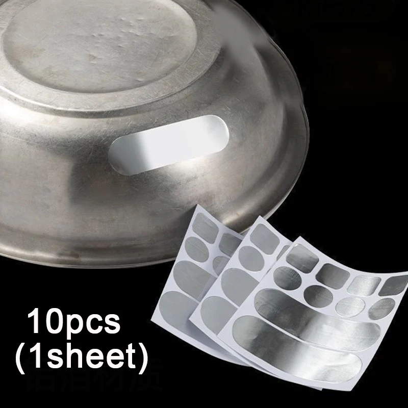 Remendos de aço inoxidável adesivo pote reparação fita kit à prova dwaterproof água resistência alta temperatura cozinha folha alumínio paster