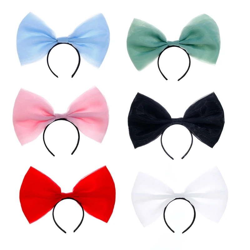 Women Girls Bowknots Shaped Headband Delicate Daily Wear Wedding Hair Hoop