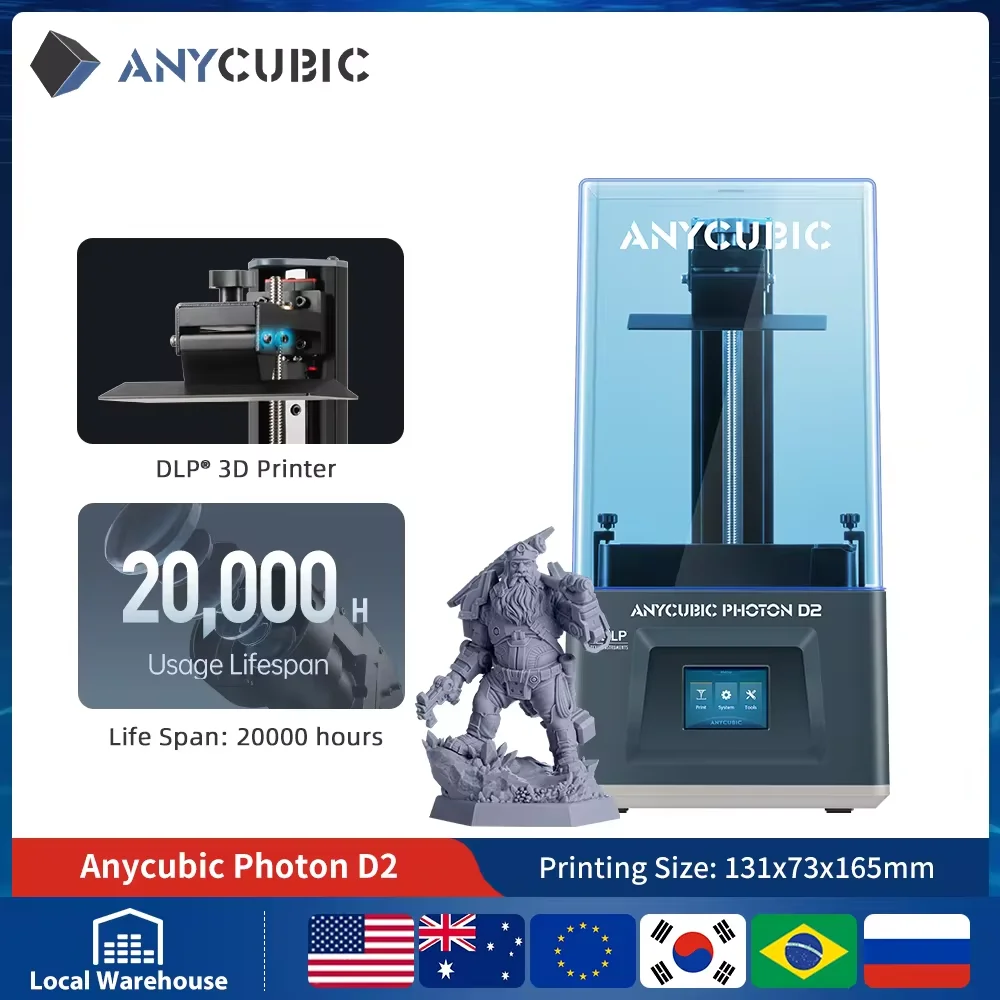 ANYCUBIC Photon D2 5.9 inch DLP 3D Printer Long Lifespan High Precision DLP Resin 3D Printer Printing Size 165*131*73 mm