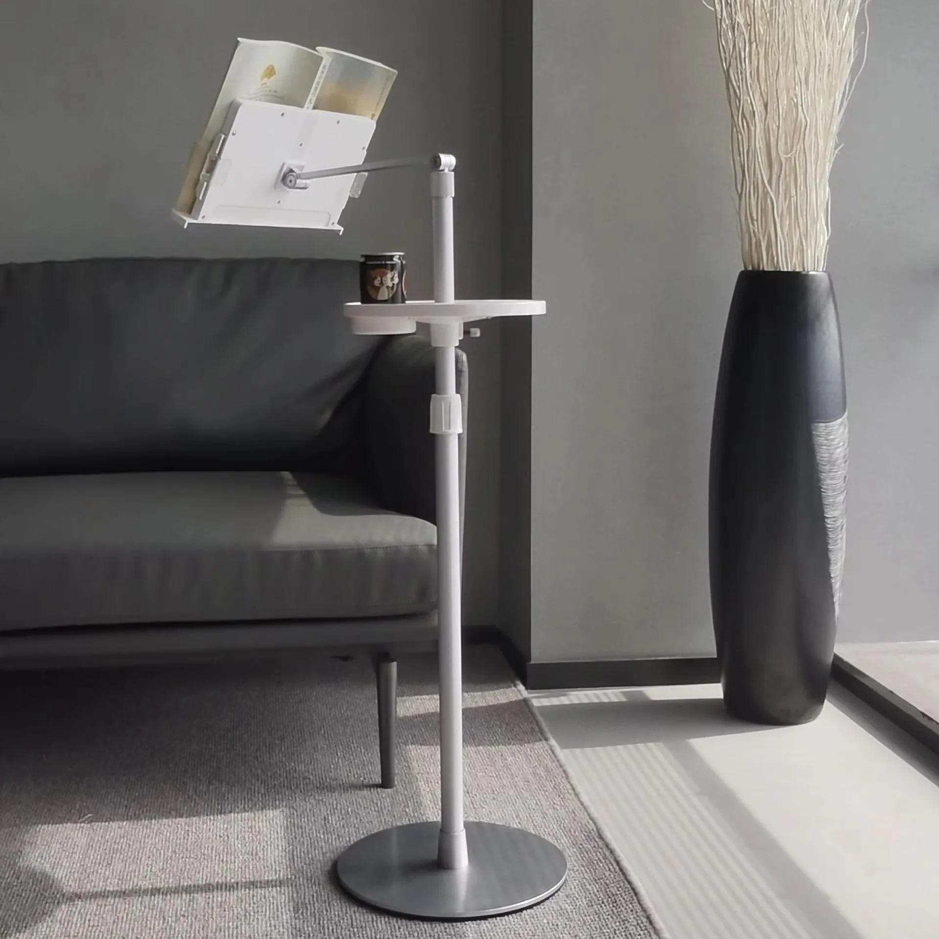 رف كتب القراءة من الألومنيوم UP-9ZB، حامل أرضي للمكتب، صينية الكمبيوتر المحمول، صينية الكمبيوتر اللوحي، ضبط الارتفاع #1