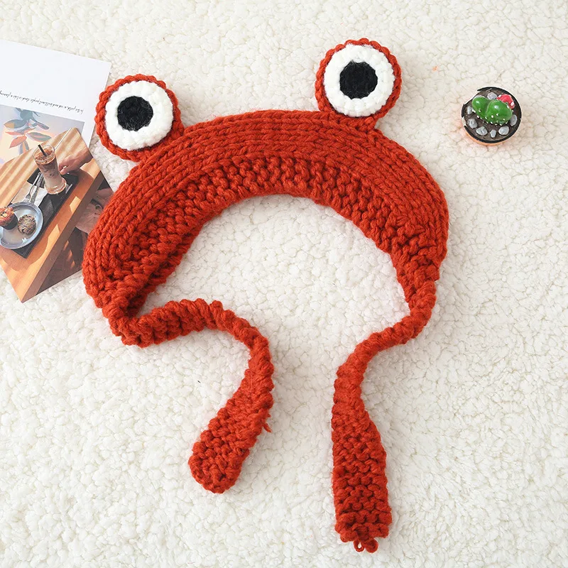 Autumn Winter frog Warmer Ear Knitted Headband Girl Crochet Hairband Headwrap Wide Stretch Girls Head Band Headdress Child