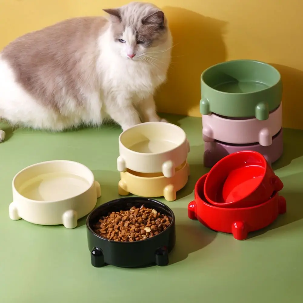 

Pet Supplies Ceramic Cat Bowl Cute Multi-use Pet High Foot Bowl Large Capacity Creative Pet Drinking Feeder Water Container