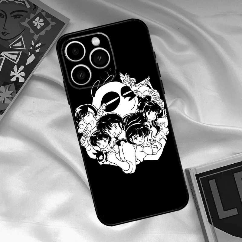 Dessin animé Ranma 1 2 coque de téléphone pour iPhone 15 14 Pro 11 12 13 Pro Max XS XR X 7 8 Plus 12 13 Mini couverture arrière