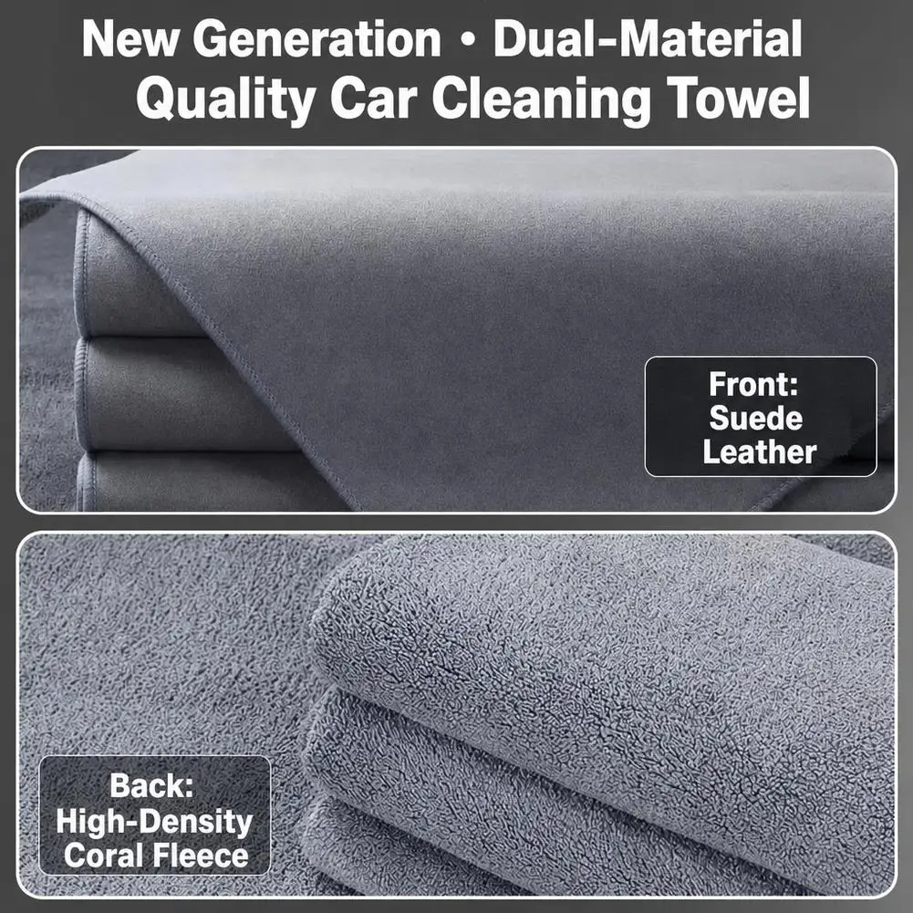 Super absorbent microfiber car drying towel, achieving ultimate car protection, essential for vehicle hygiene, compact design, h