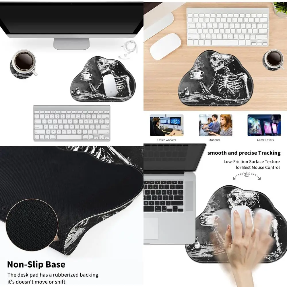 

Large 11.8x9.4 Inch Black Rubber Base Mouse Pad with Stitched Edges for Desk, Laptop, and Gaming