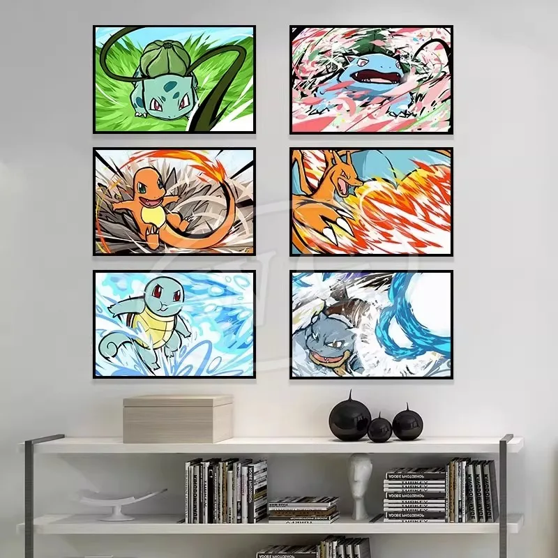 

Classic Anime Pikachu Decorative Painting Poster Wall Bedroom Display Guest Restaurant Childrens Room Decoration Painting