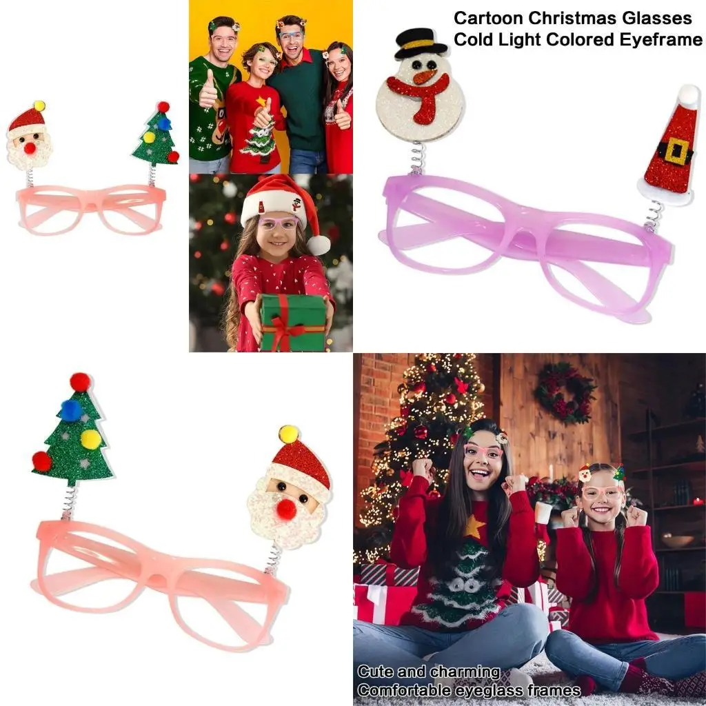 

652F Christmas Glasses Fancy Party Eyeglasses Photo Props Celebration Party Favor