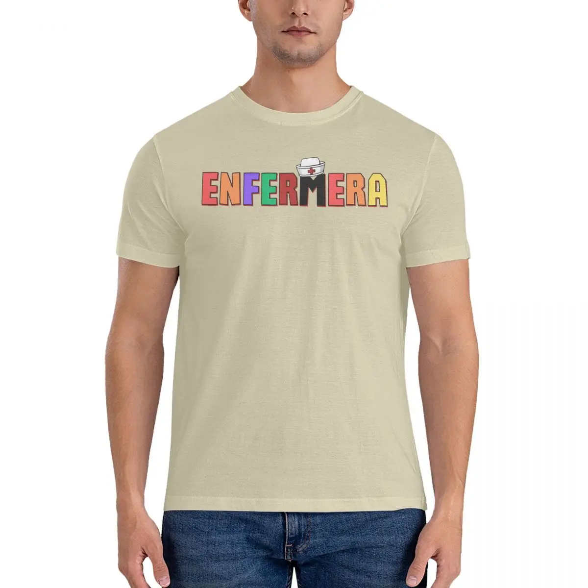 Men's Spanish Nurse Or Enfermera T Shirt Enfermera Pure Cotton Clothing Funny Short Sleeve Round Collar Tees Present T-Shirts