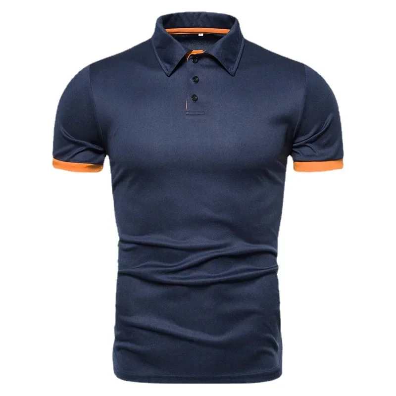 Men Short Sleeve Button Up Black Stripe Polo Shirt Plus Size Boys Summer Formal Office Wear Orange Shirts Baseball Uniform 3xl