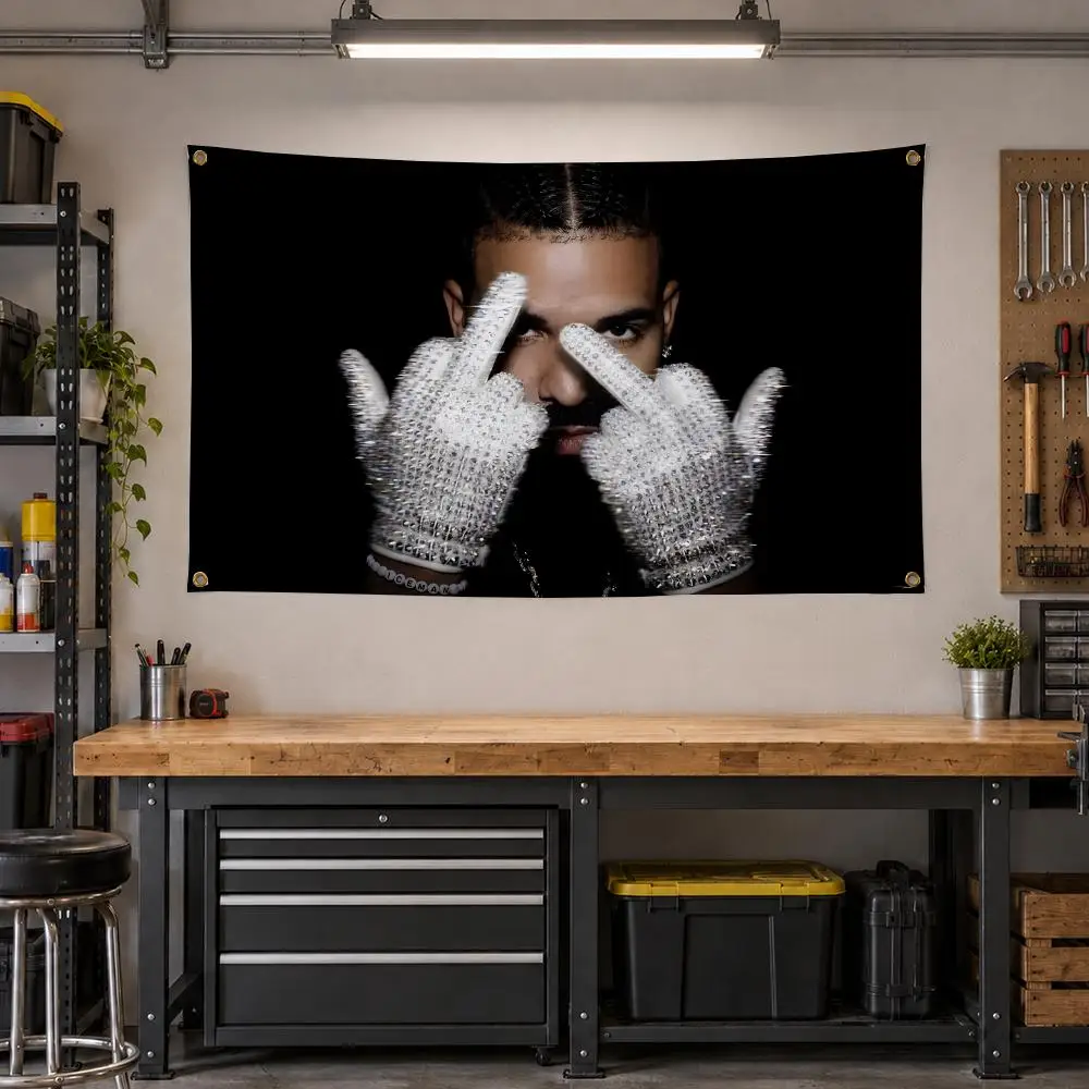 Rapper Drake Hip Hop Flags Personalized Banner Flag Room Dorm Camping Picnic Garage Bar Outdoor Wall Decor
