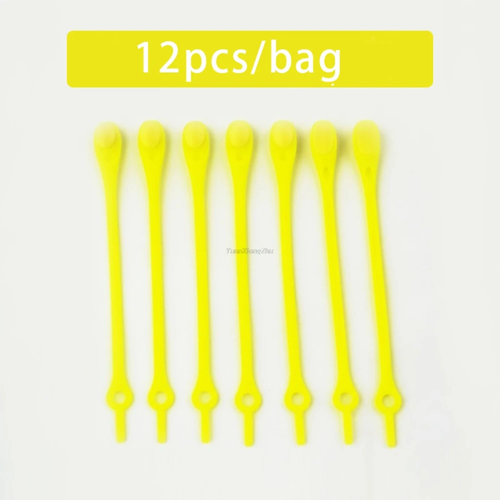 12-pack Laceless siliconen elastische veters rubberen veters volwassen kinderen luie kant gratis veters one size veelzijdig past op de meeste schoenen