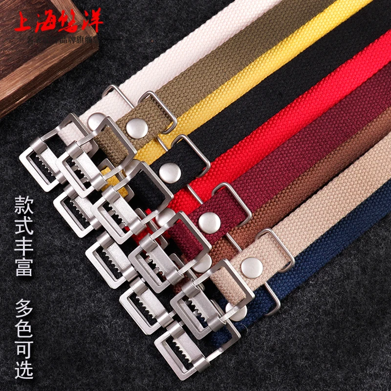 Metal buckle Braid Fabric watchBand 20mm 22mm For Rolex water ghost Hamilton Seiko tudor Omega Seamaster 300 canvas watch strap