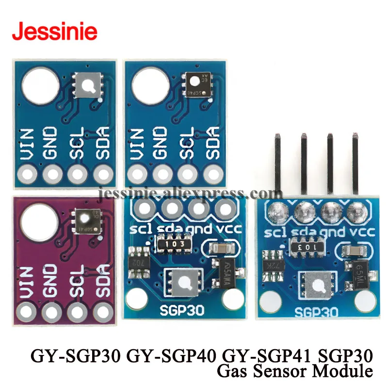 2pcs/1pc GY-SGP30 SGP40 SGP41 Gas Sensor Module Air Quality TVOC ECO2 VOC NOx Carbon Dioxide Measurement Formaldehyde Module
