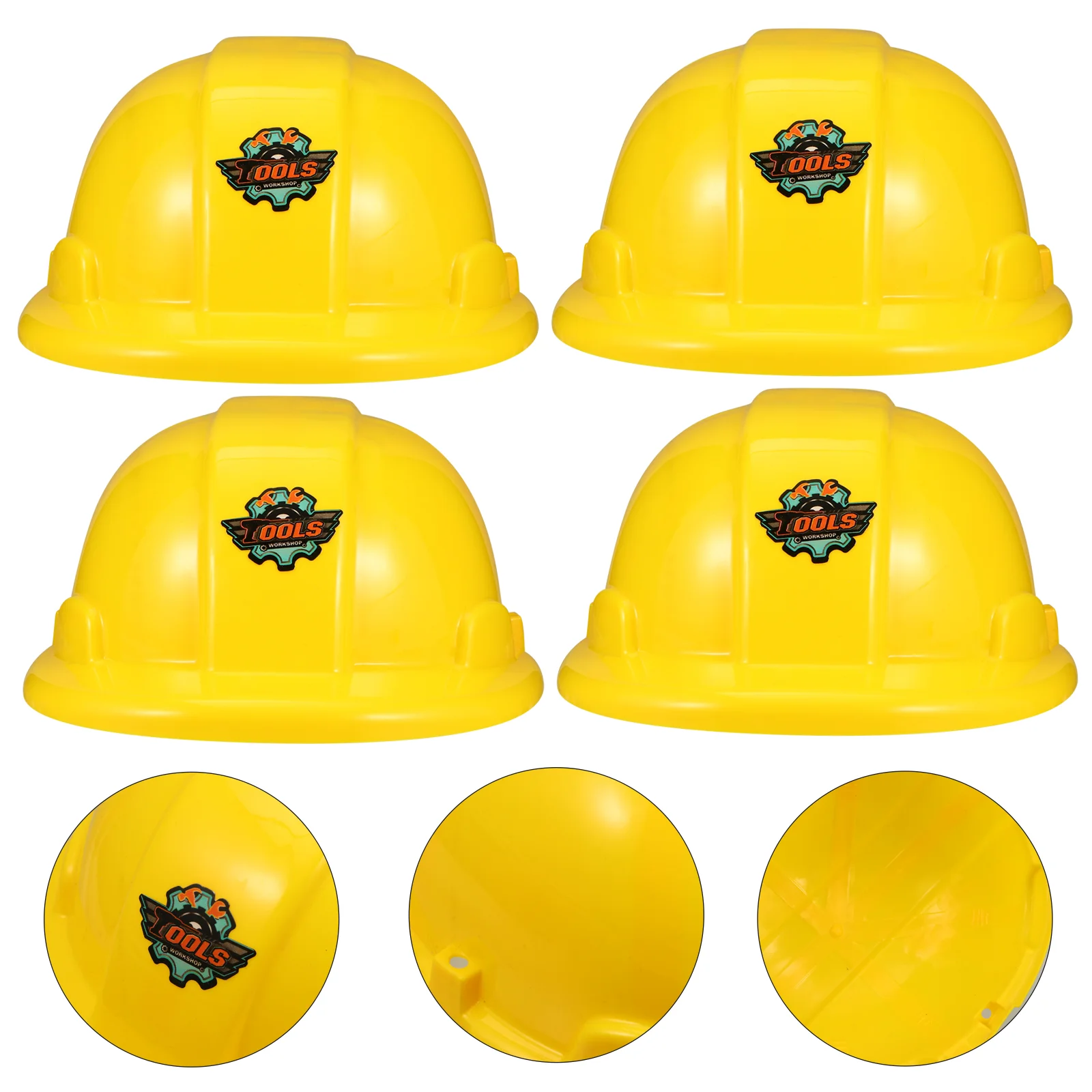 5 Pcs Toy Engineering Hat Construction for Kids Yellow Plastic Plaything Hats Worker Toddler