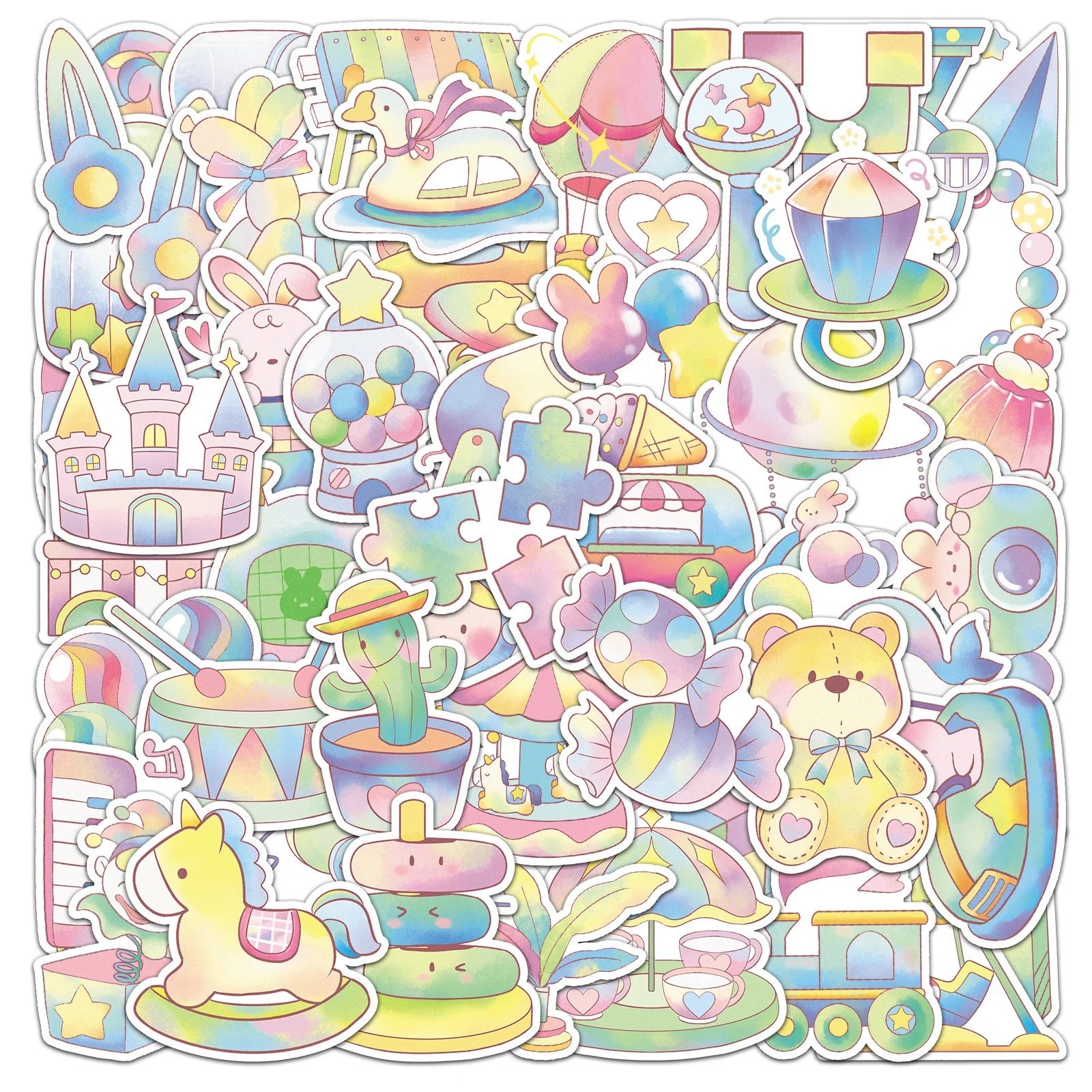 

50Pcs Cute Cartoon Kids Toy Series Cartoon Cute Waterproof Sticker Skateboarding Retro home decal Sticker