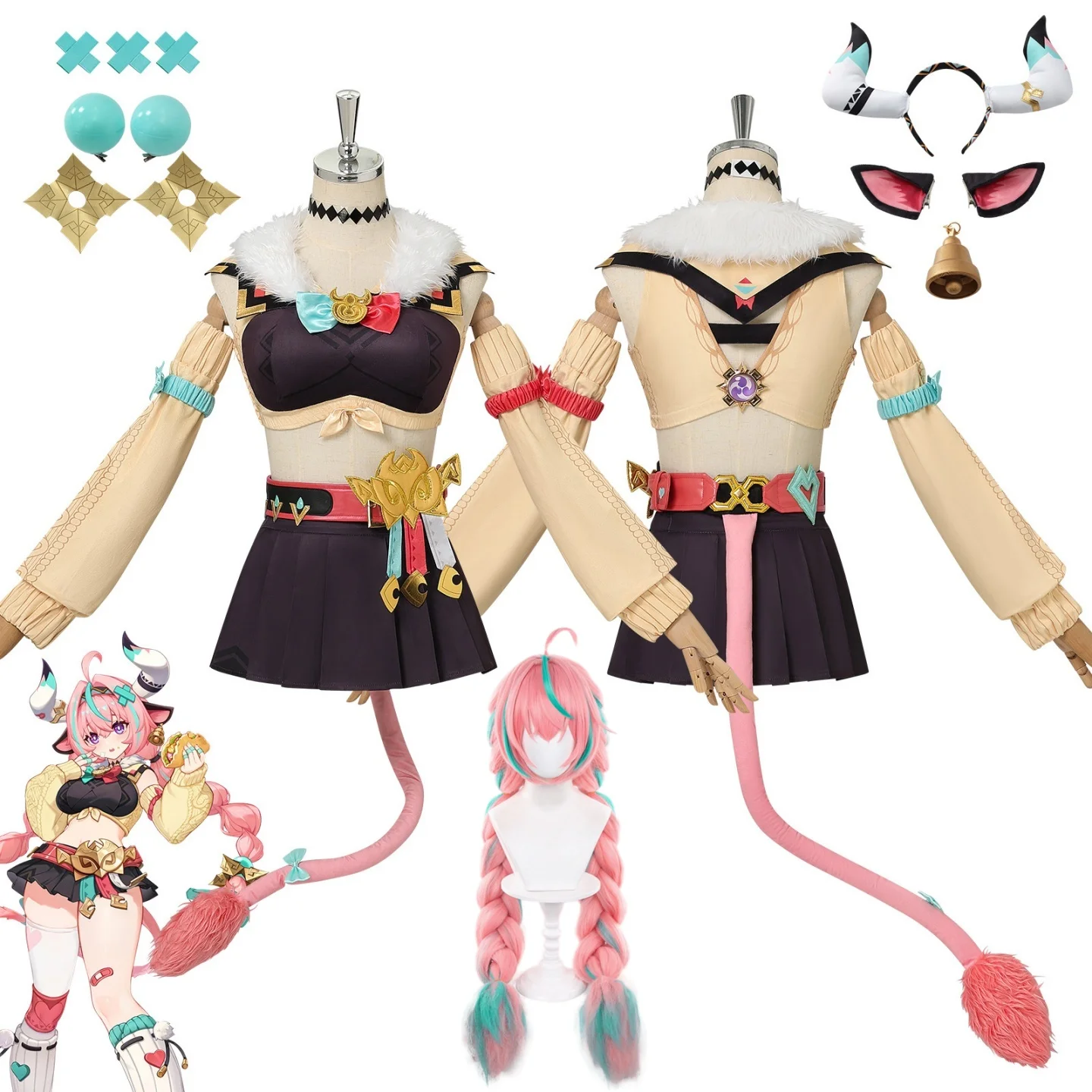Game Genshin Impact Varesa Cosplay Costume Woman Varesa New Skin Sexy Dress Outfit Wig Set Party Carnival Play Anime Uniform
