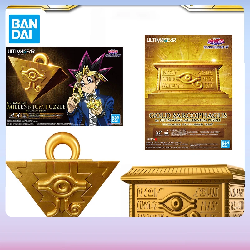 In Stock BB Original BANDAI Duel Monsters Yu-Gi-Oh! Millennium Puzzle Gold Sarcophagus Figure Anime  Genuine Model Toys