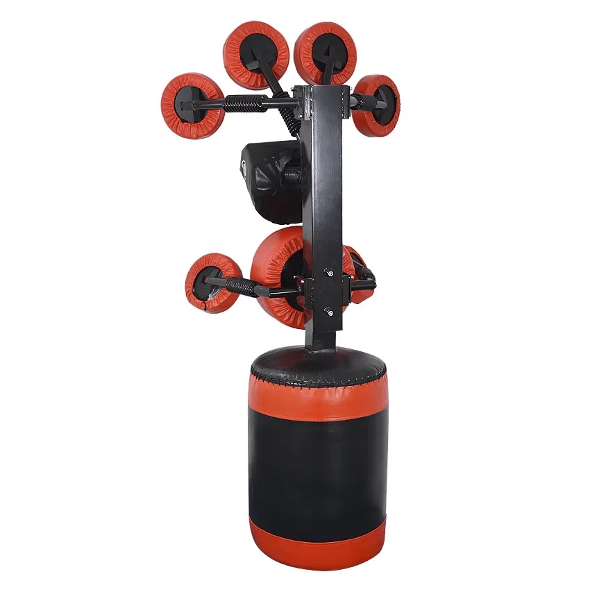 GBQ612 Vertical Standing Boxing Target Multi-Point Punching Bag Fitness Decompression Steel Pipe + Sponge Kick Boxing Equipment