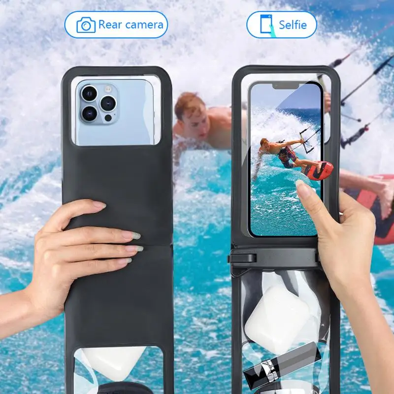 

Double Swimming Waterproof Phone Pouch, Lanyard Design Dry Bag, Underwater Protective Case for Daily Swimming Outdoor Use