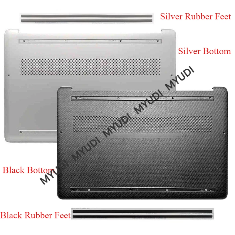 New Bottom Cover Case For HP 15S-FR 15S-FQ 15S-ER EQ 15-DY 15-EF TPN-Q222 TPN-Q230 Laptops Bottom Case Rubber Feet Silver Black